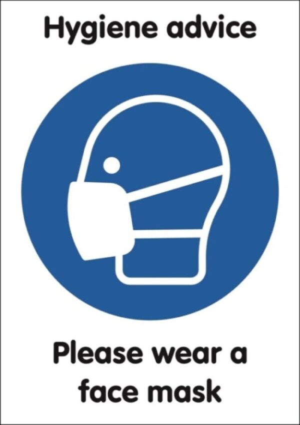 please wear a face mask sign