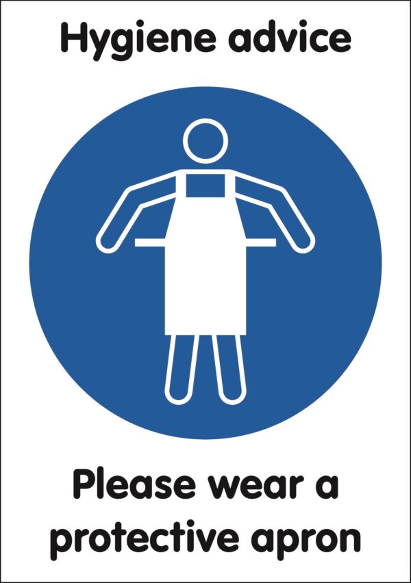 MDSL204A3 please wear a protective apron sign