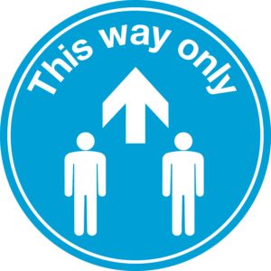 this way floor sign