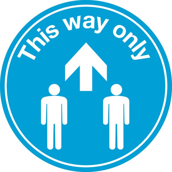 this way floor sign