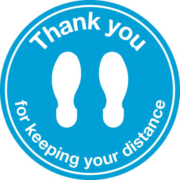 SDSLIS65BBASV thank you for keeping your distance floor sign