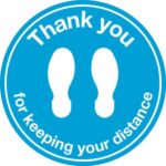 thank you for keeping your distance floor sign
