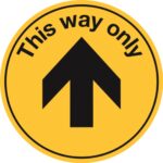 this way only yellow floor sign