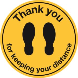 thank you for keeping distance floor sign