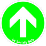 be socially safe arrow floor sign