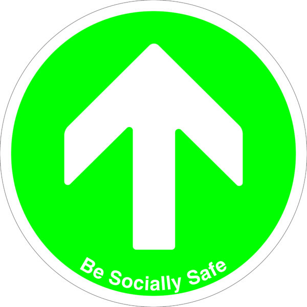 F20-RC-13 Social Distancing Floor signs be socially safe arrow floor sign