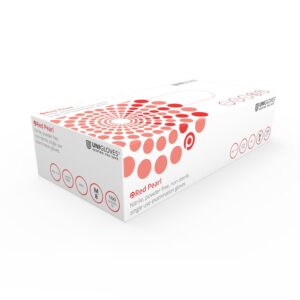 red nitrile disposable gloves