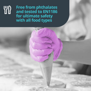 Violet Nitrile Disposable Gloves - Powder Free - Box 100 - Image 4