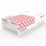 red vinyl disposable gloves