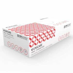 red vinyl disposable gloves