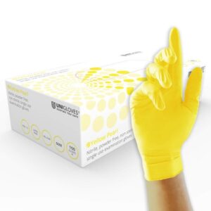 yellow nitrile gloves