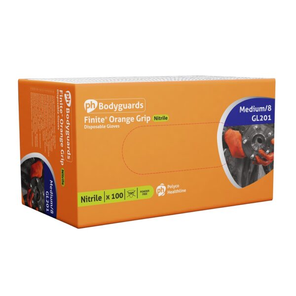 orange heavy duty nitrile gloves