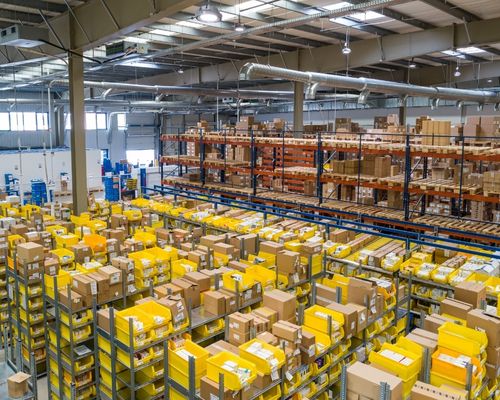 warehouse with pallets