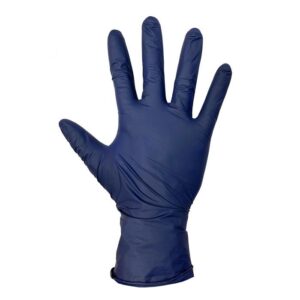 A Box of Metal Detectable Blue Nitrile Gloves - Powder Free