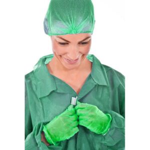 Green Disposable Visitor Coats - Individually Wrapped (50) - Image 1