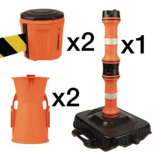 EasyExtend Retractable Barrier Double Head, Post & Base Kit - Choice of Tape - Image 3