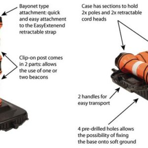EasyExtend Retractable Barrier Double Head, Post & Base Kit - Choice of Tape - Image 5