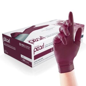 Burgundy Nitrile Gloves - Disposable - Powder Free - Box 100