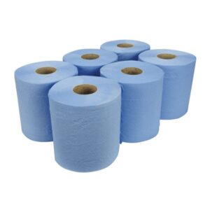 Blue Centre Feed Roll 2Ply (6 x Rolls) 165mm x 129m