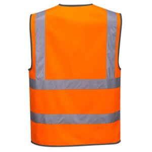 Hi-Vis Zipped Waistcoat  - Yellow & Orange - Sizes XS to 5XL - Image 4