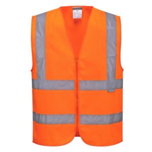 Hi-Vis Zipped Waistcoat  - Yellow & Orange - Sizes XS to 5XL - Image 5