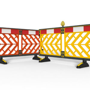 C8 Modular Barrier System - 2m x 1m Barrier (x4) Yellow / Orange - Including 8 feet